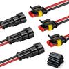 2 Pin Waterproof Connector, 14 AWG 2 Wire Automotive Waterproof Electrical Connectors, Male and Female Way Quick Connectors Harness for Car Truck