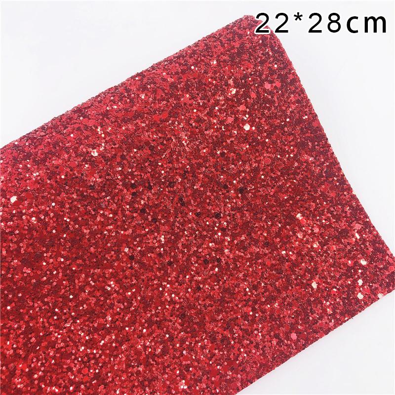 22x30cm/ Sheet Faux Leather Rainbow Chunky Glitter Fabric For Handmade Coin Purse Bag Diy Bows Hair Accessories Craft Material