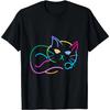 Rainbow Retro Cat Kitten 80s 90s Vintage T-Shirt