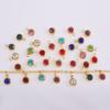 12pcs Mix Birthday Pendant Round Stainless Steel Rhinestone Charms For Jewelry Making Supplies DIY Necklace Bracelets Materials