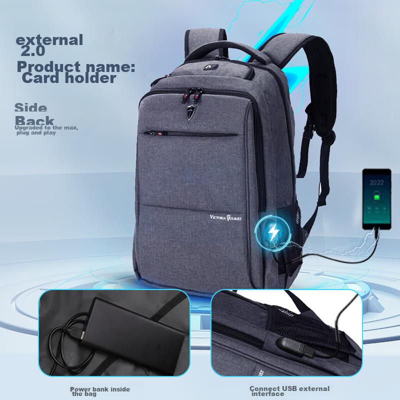 VICTORIATOURIST Laptop Backpack for Men, 17.3-Inch Gaming Notebook Bag, Large Capacity Schoolbag, Travel Business Backpack