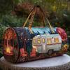3D VW Bus Retro Travel & Gym Bag: Trendy Short-Distance Fashion