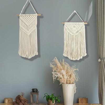 Décoration murale en macramé style bohème - Décoration murale chic et tissée - Pour chambre à coucher, salon, dortoir, appartement