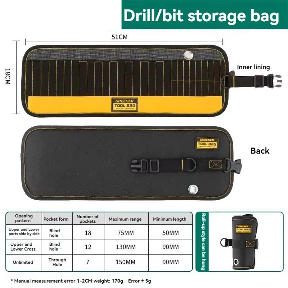 

Large Capacity Screwdriver Bit Storage Bag Multifunctional Electrician Tool Bag 1PC