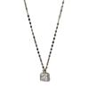 French Style White Perfume Bottle Necklace for Women - Shiny Square Diamond Pendant Clavicle Chain, Lightweight Luxury 2024.