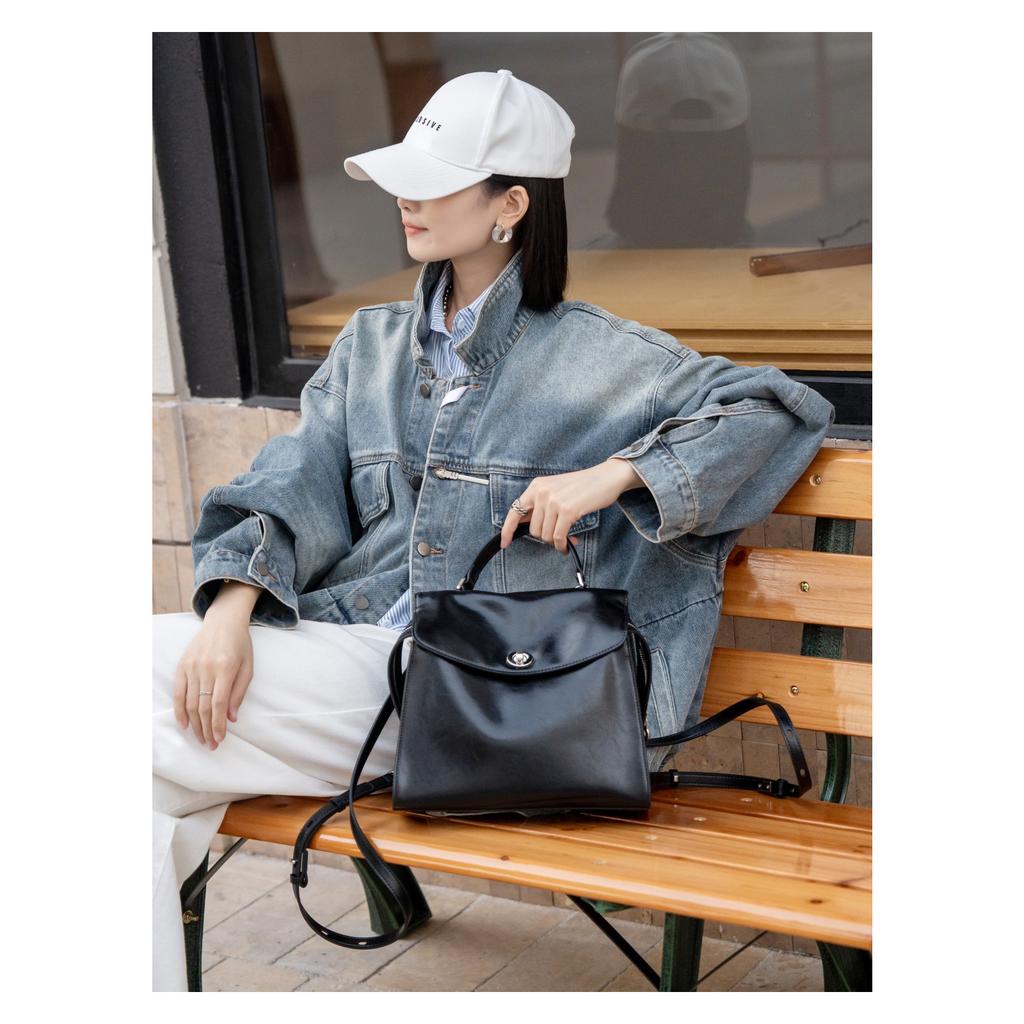 Premium Schlichte Tasche Handtasche Nische Große Kapazität Pendler Vielseitiger Rucksack Damentasche Praktisch