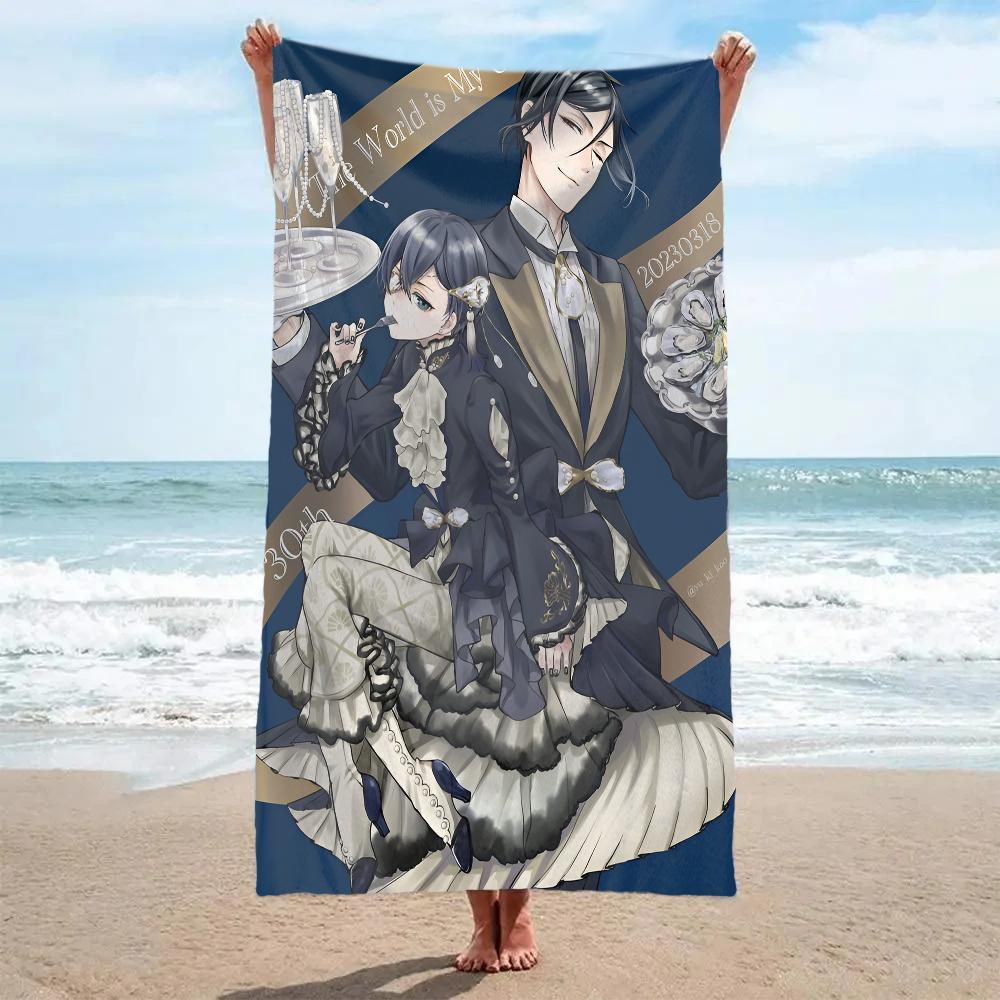 Black Butler Towel Bath Towel Pattern Beach Towel Quick Drying and Absorbent Pure Cotton Basically Never Fade