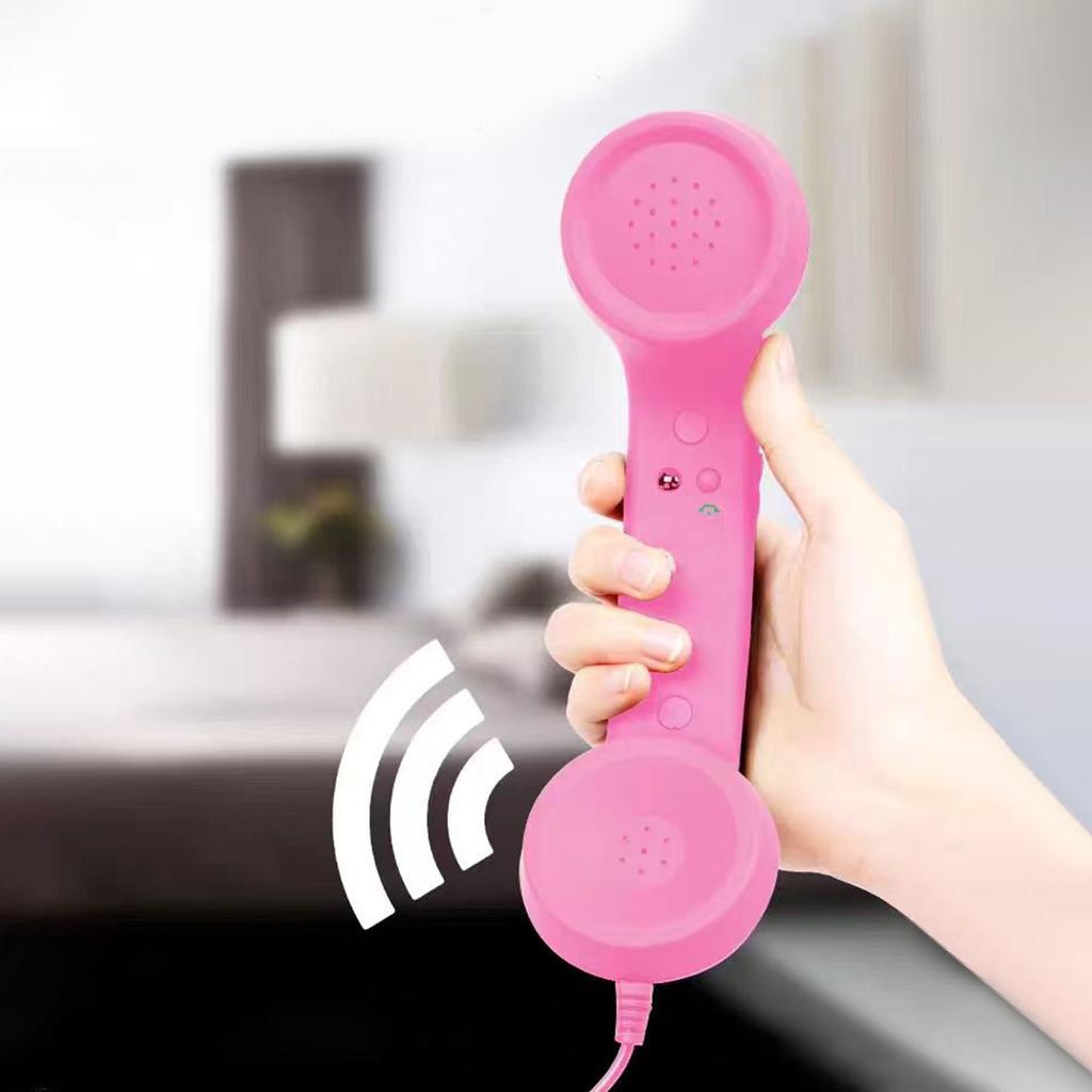 Retro Cell Phone Receiver Mic Microphone Speaker with USB-C Interface Cell Phone Handset for Cell/Mobile
