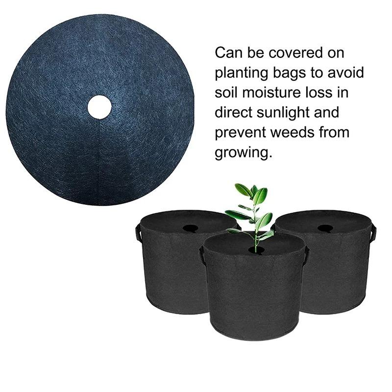 10PCS Non-Woven Tree Mulch Ring Degradable Tree Protector Mat Reusable Tree Weed Barrier for Weed Control Root Protectio