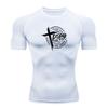 Men's Compression Workout Athletic T-Shirt, Breathable Quick Dry Active Tee with Christian Cross Pray Print for Gym Running Sports Casual Wear