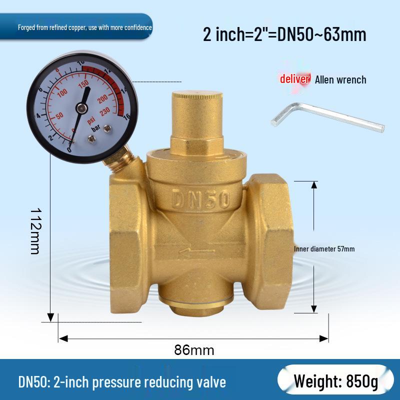 Adjustable Brass Water Pressure Reducing Valve for Heaters & Purifiers