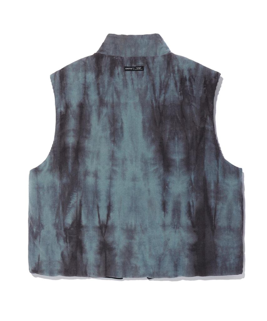 Critic Dyeing Corduroy Reversible Padding Vest Charcoal