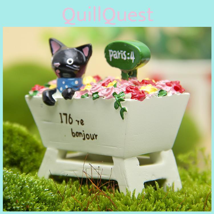 Cartoon Resin Black Cat Rose Garden Plant Holder For Indoor Plants And Gift Giving