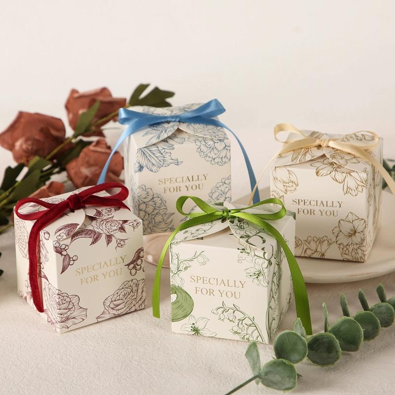 Scatole Regalo Dolci Quadrate 50 Pezzi Confezionamento Caramelle Usa e Getta per Bomboniere Matrimonio Festa di Compleanno Natale Capodanno Regali