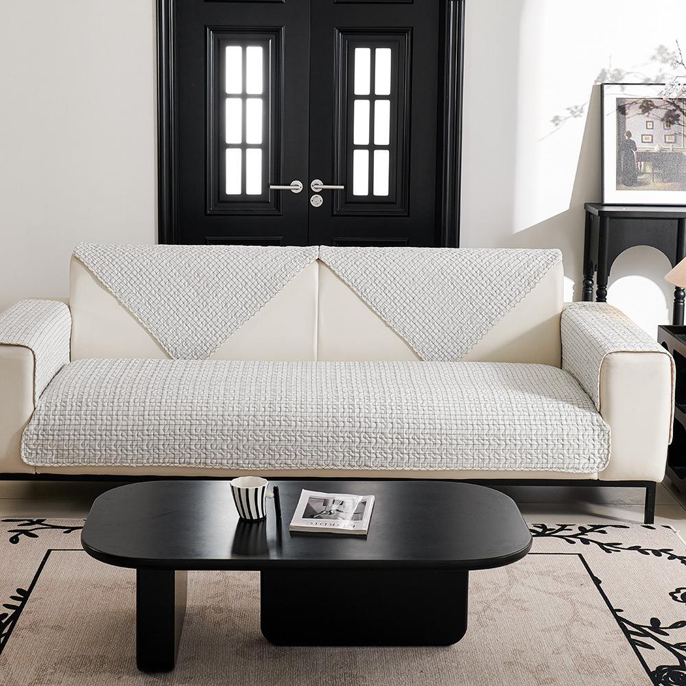 

Хлопковая всесезонная универсальная противоскользящая и износостойкая подушка для сиденья, небольшой и свежий чехол для дивана из корейской ткани 70x70cm белый