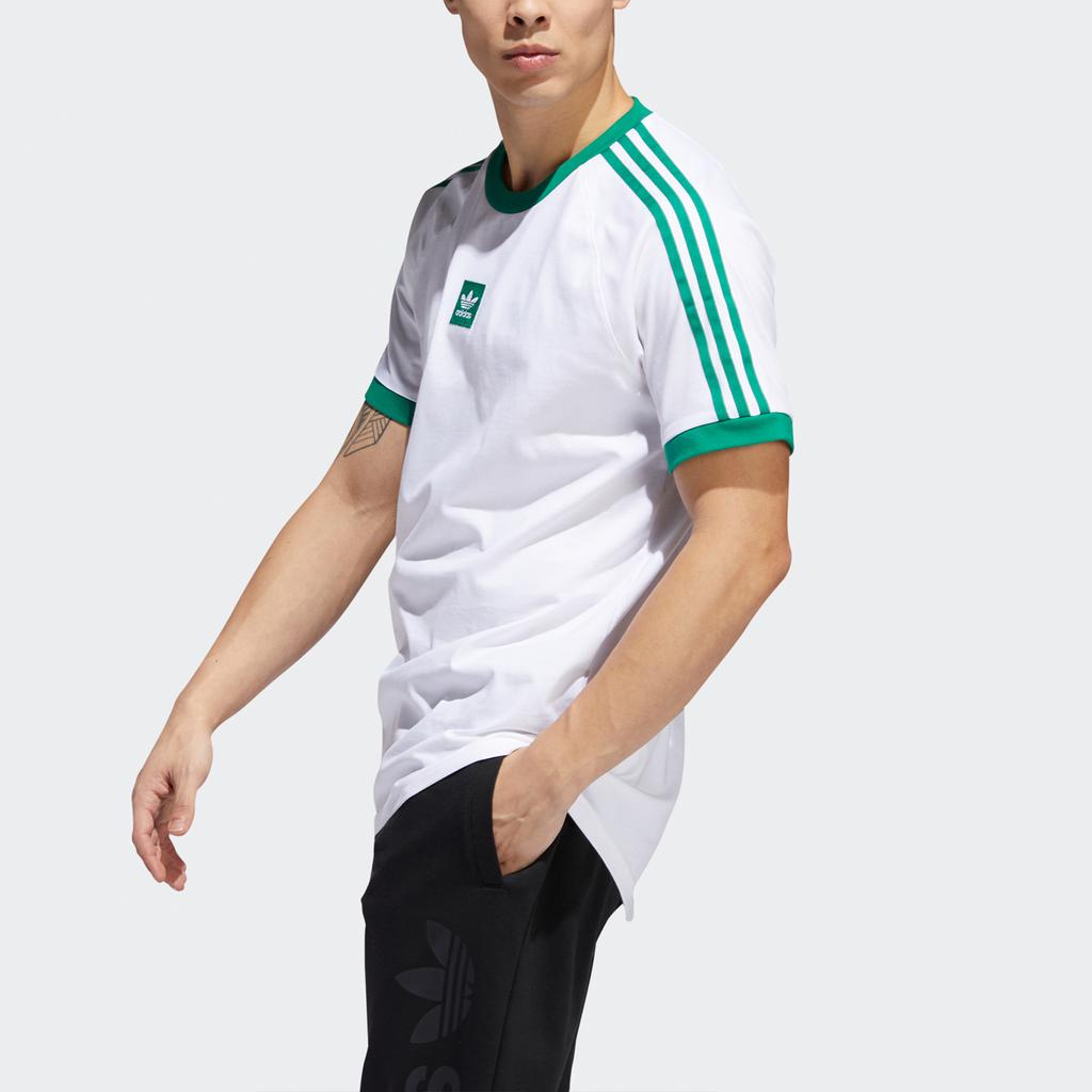 Adidas Originals Trefoil Print Casual Sports Round Neck Short Sleeve T-Shirt Men Tops White EC7376