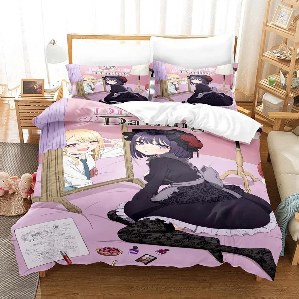 Anime My Dress-Up Darling Bedding Set Single Twin Full Queen King Size Bed Set Adult Kid Bedroom Duvet Cover Sets Home Textiles