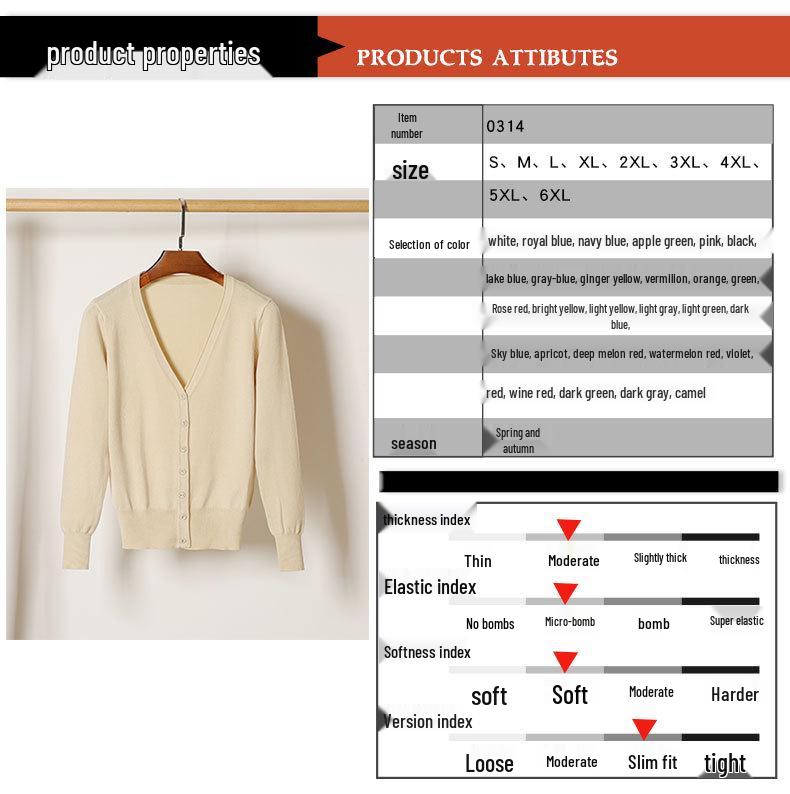 Korean V-Neck Knitted Cardigan: Women's Long Sleeve, Versatile Spring & Autumn Top.