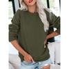 Autumn and Winter Round Neck Long Sleeved Casual Sportswear Solid Color Pullover Loose Women's Sweatshirts