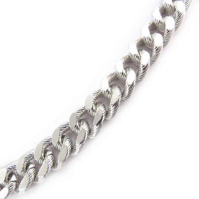 [J8505] - Silver 'Maille Gourmette' Necklace (56 Cm 10 Mm)
