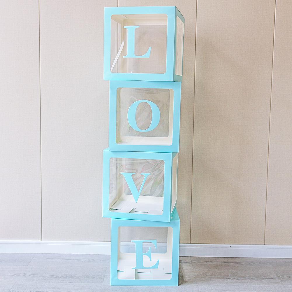 Clear Box Balloon Decoration: 26 Letters LOVE & BABY - Ideal for Birthdays, Graduations, Weddings