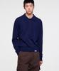 ERA Men Wool Blend Polo Sweater - Navy
