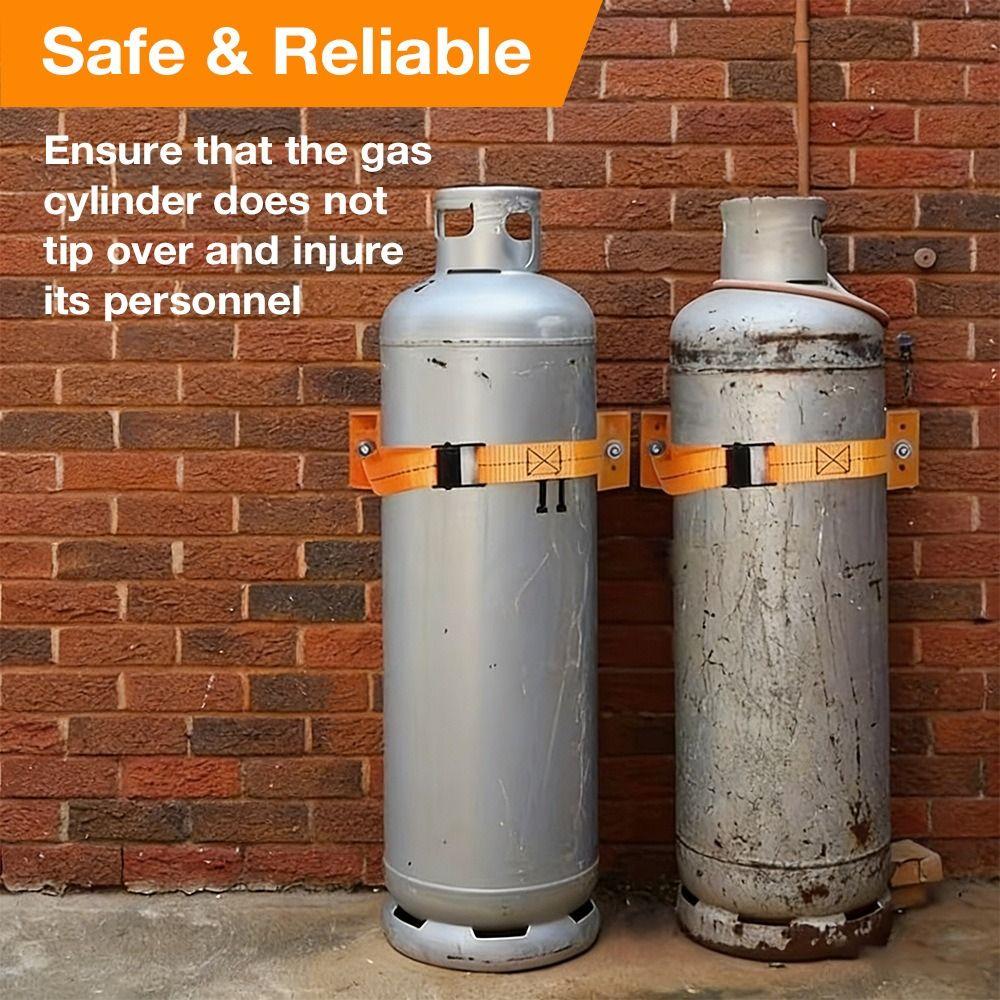 Durable ABS Propane Tank Holder Heavy Duty Stable Gas Cylinder Bracket Safety Belt Supported Wall-Mounted