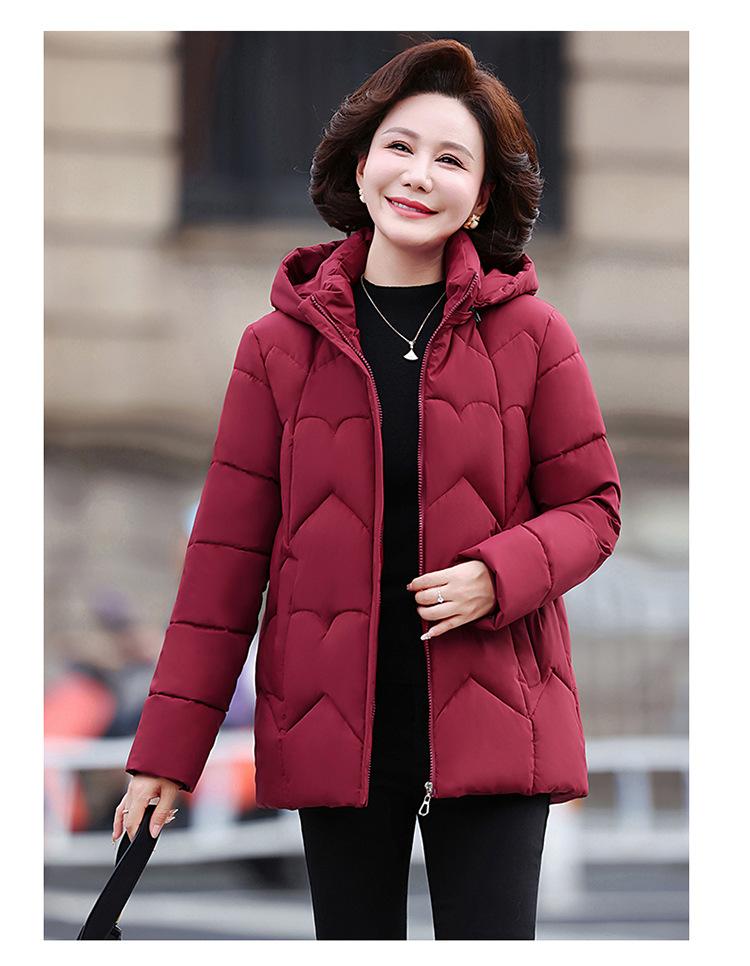 Women’s Short Hooded Windproof Thicken Warm Winter Jacket Gift for Mom