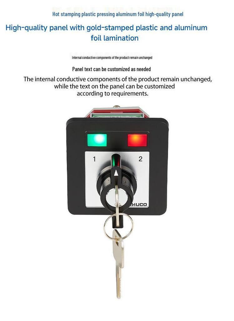 Zhuochao LW12-16/N22.2-72S2 Two-Position Rotary Switch with Indicator Light & Lock