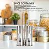 2PCS Stainless Steel Spice Dispenser Salt Pepper Shaker Vinegar Bottle Cruet Removable with Base Stand for Kitchen Countertop (S)