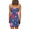 Women's Fashion Summer Independence Day Printed Loose Sleeveless Pocket V-Neck Dress