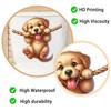 Playful Cartoon Puppy with Rope Toilet & Wall Sticker Self-Adhesive Removable for Bedroom Living Room Study Home Decor