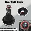 New Gear Shift Knob 5 Speed Lever Change Knob Gaiter Boot Cover Fit For Skoda Roomster 2006-2014 Car Styling