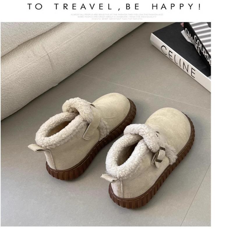 Fashion boots women's new winter velvet thickened non-slip warm fur integrated wool cotton shoes women's shoes
