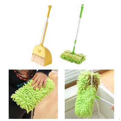 Kids Cleaning Set Pretend Play Mini Broom and Dustpan Mop for Kindergarten
