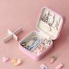 Childrens Jewelry Box With Pure Color Leather Material Multi Use Storage For Girls
