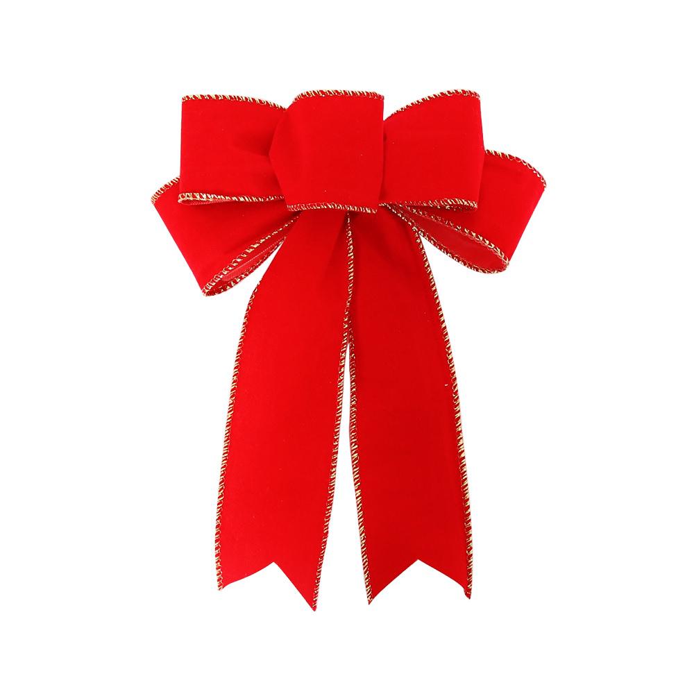 

Christmas Decorations Red/Khaki Diy Bow Crafts Christmas Tree Decorations Flocking Cloth Bow Tie Charms For Christmas Atmosphere L