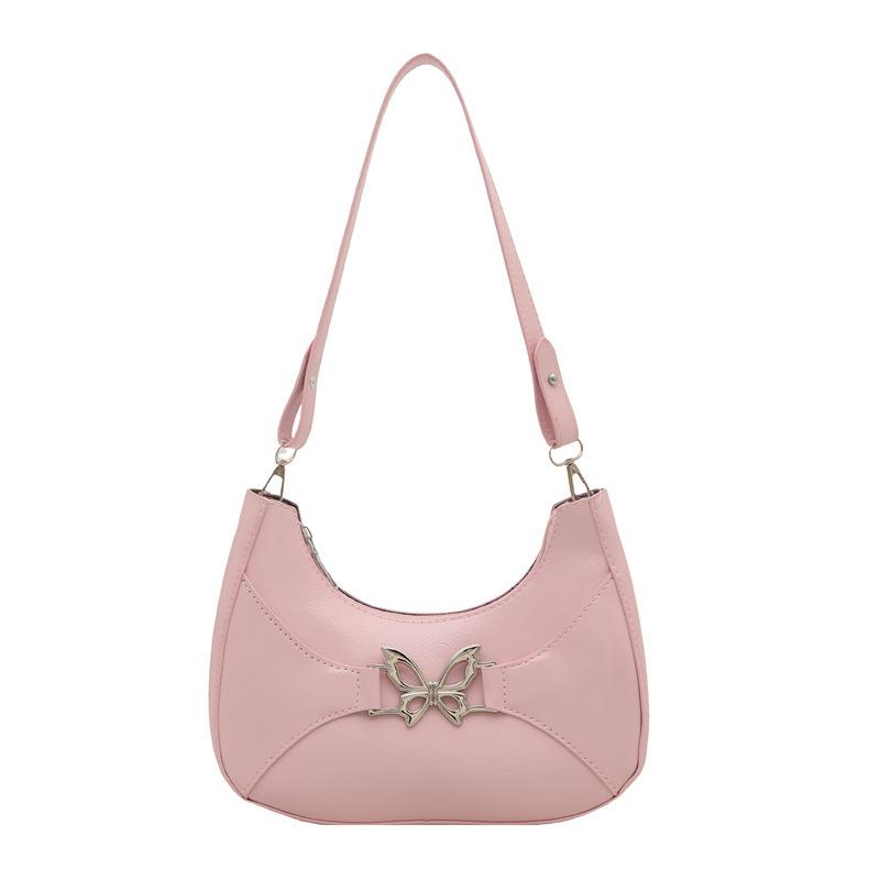 Solid color butterfly summer new fashion simple sweet diagonal across armpit shoulder bag women