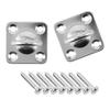 ABWR-10Pcs Square Swivel Pad Eye Rotatable Ceiling Hook Wall Mounted Hook Stainless Steel Eye Pad Plate(With Screws)