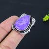 Natural Charoite Gemstone Handmade 925 Sterling Silver Ring Size 9.5 ETC-3719