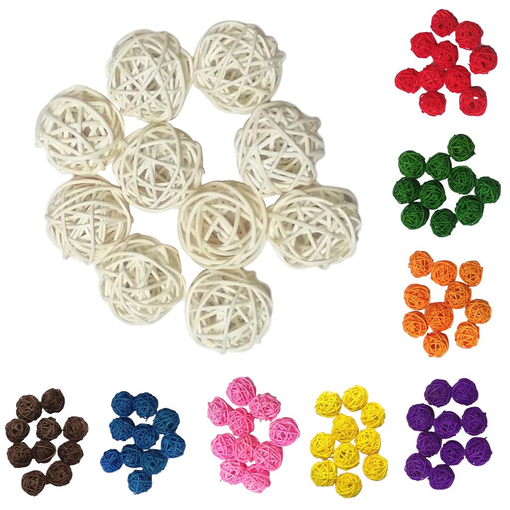 10Pcs Rattan Balls for Birthday and Nursery Decor, 3cm Orbs for Hanging