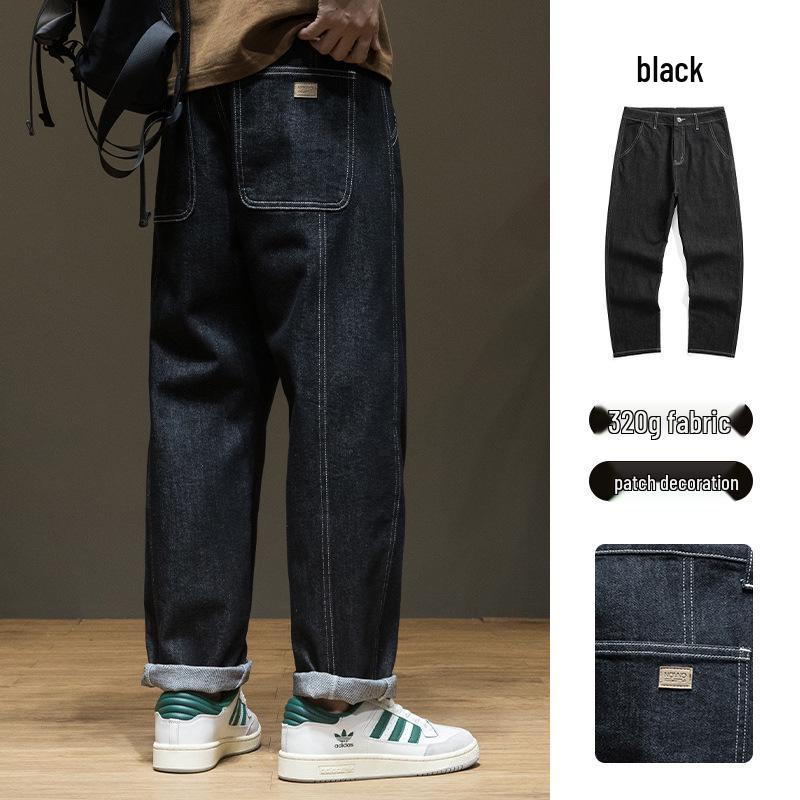Fengshe Men's Jeans - Autumn 2025 Trendy Loose Straight Fit Casual Pants