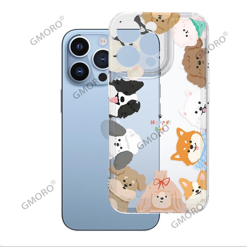 Cartoon Animal Mobile Phone Case Student Application Iphone15 Silicone Soft Case Apple 16 All-inclusive 17 Transparent Case Wholesale