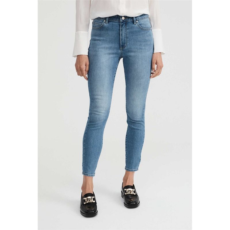 

Slightly Flaw Stick to the Original Order Australia WT Official Website Autumn New Arrival Elastic Moderate Washed Ladies Denim (Ankle-Length Pants) Light Blue UK12