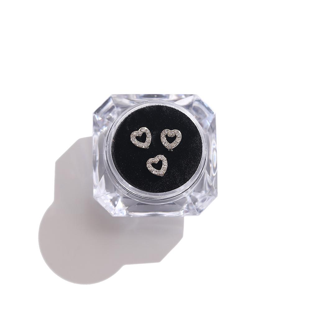 3/10pcs Tooth Rhinestone Decoration Gem Kit with Rhinestones Heart Cross Shape Design Teeth Decoration Ornament Box Set E