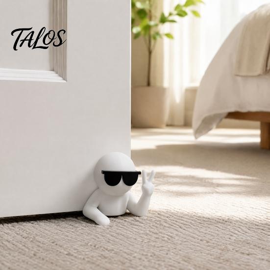 Cute Desktop Ornament Villain Doorstop with Cool And V-sign Gesture, 3D Printed Funny Doorstop, Door Wedge Decorative Stopper for Bedroom Office