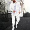 Men's Solid Color Long Sleeved Shirt And Trousers Casual Outdoor Sports Suit