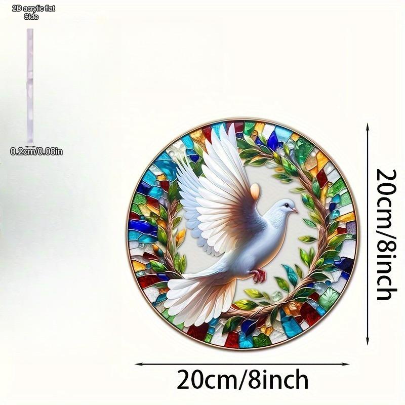 2D Flat Acrylic Charming Dove Stained Style, Suitable for All Seasons, Nurseries, Vintage Home Decor Wall for Bar Kitchen, Restaurant Shop Wall Decor