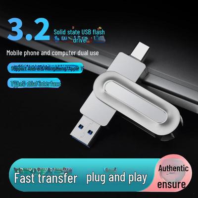 Unidade flash USB tipo C de alta velocidade de 512 GB com cabeça dupla para computadores e estudantes (Disponível em 256 GB e 128 GB)