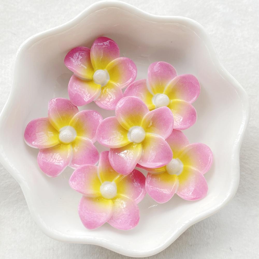10Pcs New Cute Resin Cartoon Colorful Flowers Series Flat Back Scrapbooking DIY Jewelry Craft Decoration Accessories